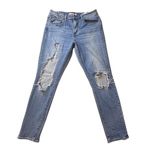 Levi's‎ 721 Jeans Womens 30 Blue High Rise Skinny Distressed Ripped Denim Pants